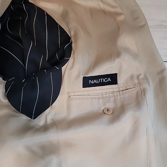 Nautica For Lord & Taylor Mens Sport Coat In Summer Beige Size 44L - Picture 8 of 12